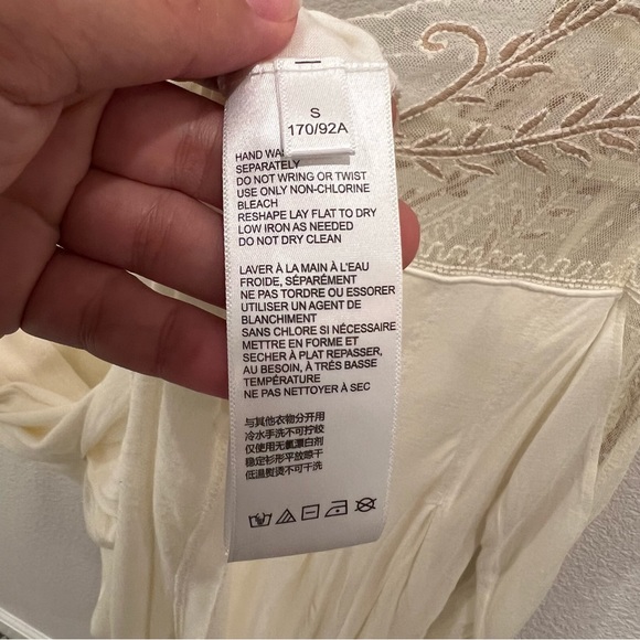 FREE PEOPLE Romantic JoJo Tee mixed Media Mesh Lace Long Sleeve Top - Picture 6 of 12